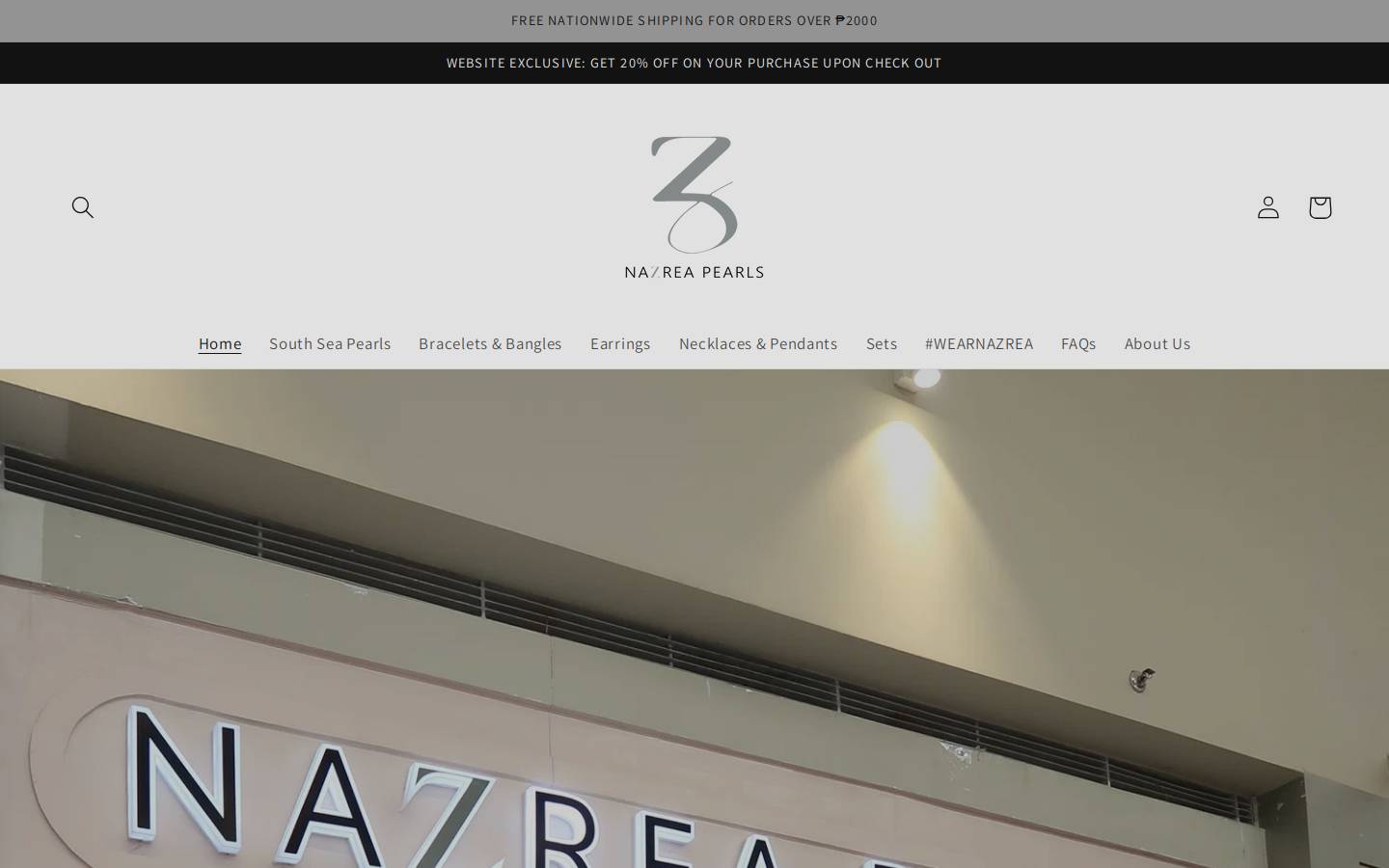 nazreapearls.shop homepage screenshot