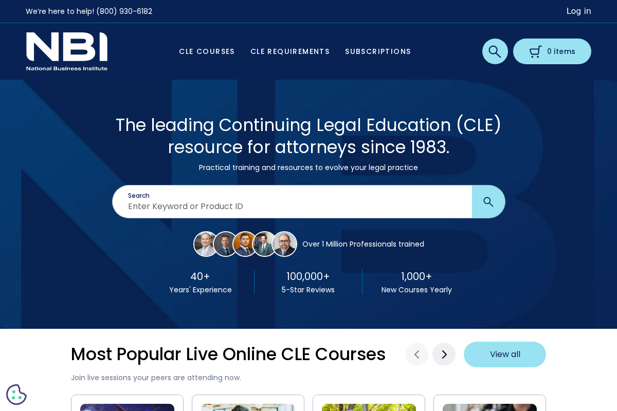 National Business Institute homepage screenshot