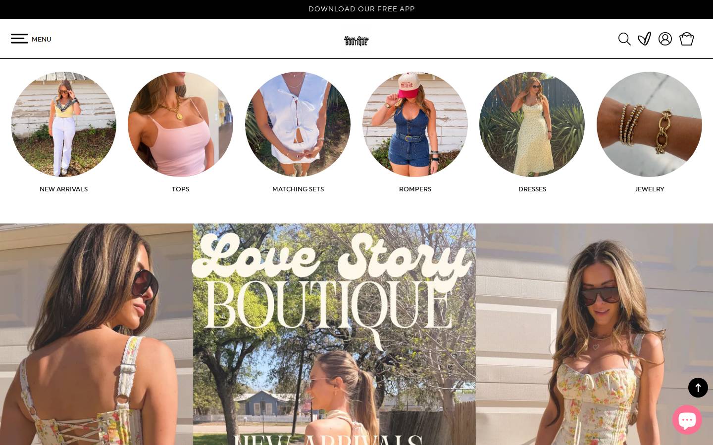 nblovestoryboutique.com homepage screenshot