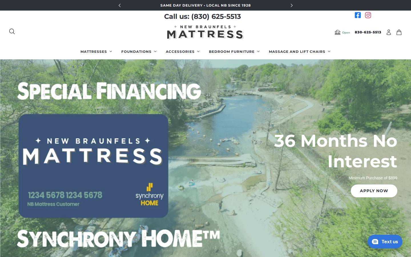 nbmattress.com homepage screenshot
