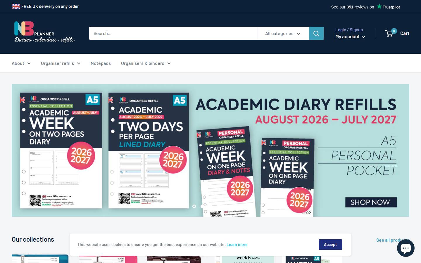 NBplanner homepage screenshot
