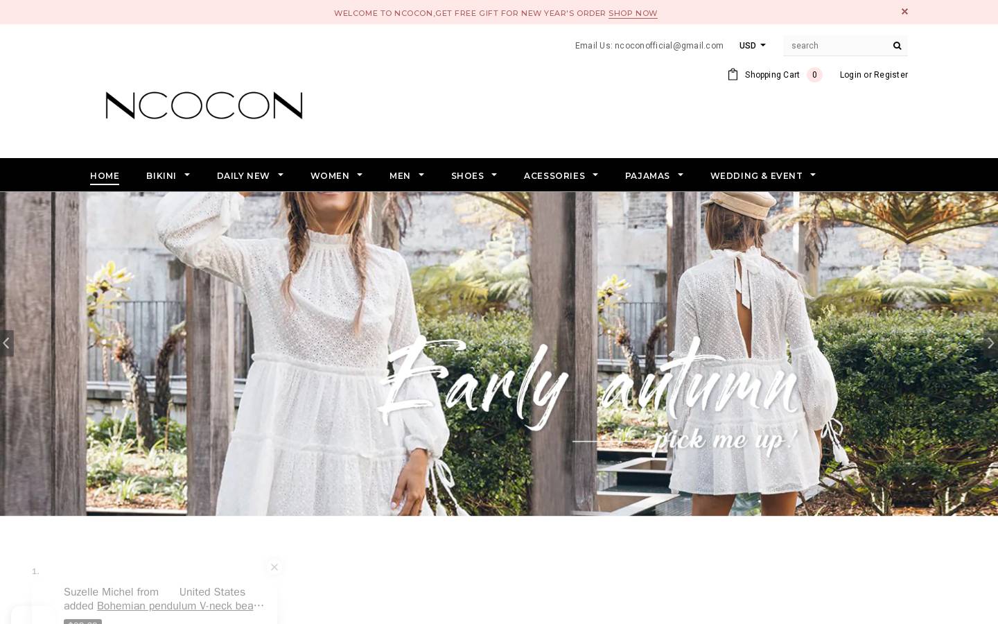 Ncocon homepage screenshot
