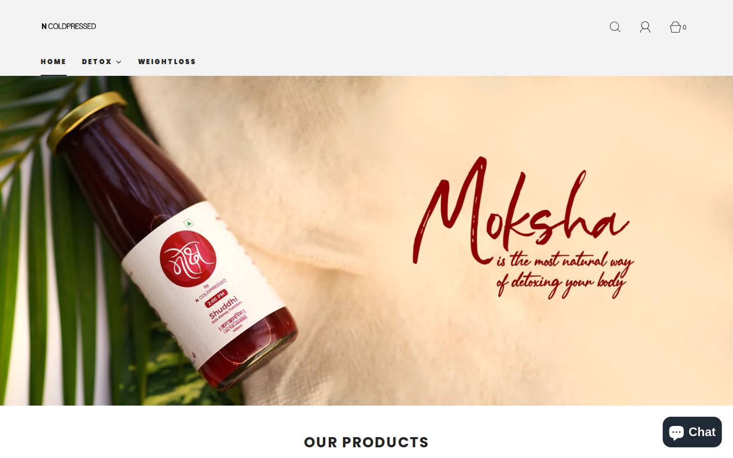 ncoldpressed.in homepage screenshot