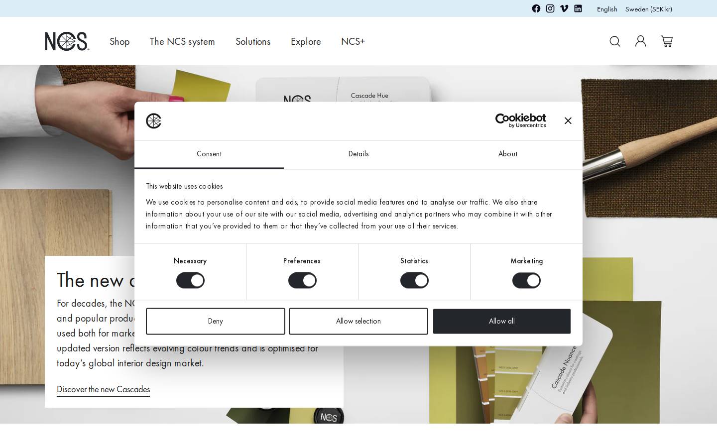 NCS Colour homepage screenshot