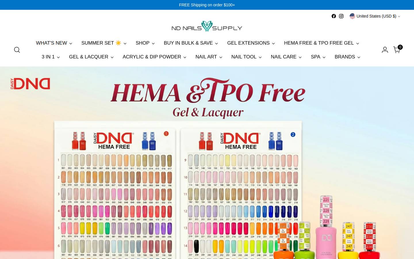 Ndnailsupply homepage screenshot