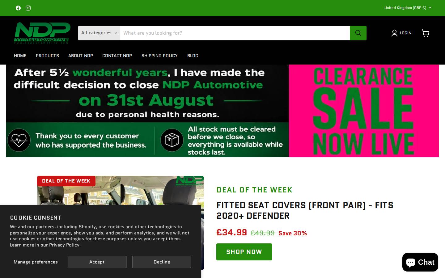 ndpauto.com homepage screenshot