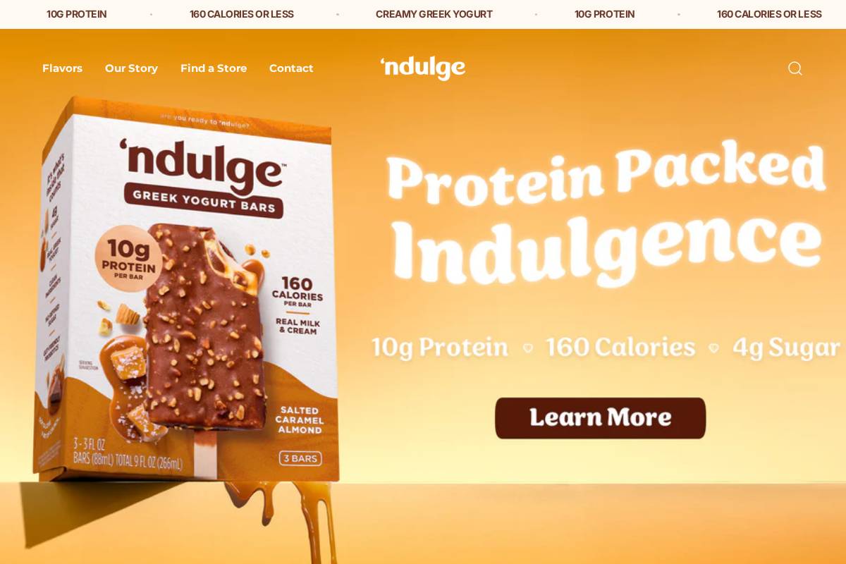 ndulgesnacks.com homepage screenshot