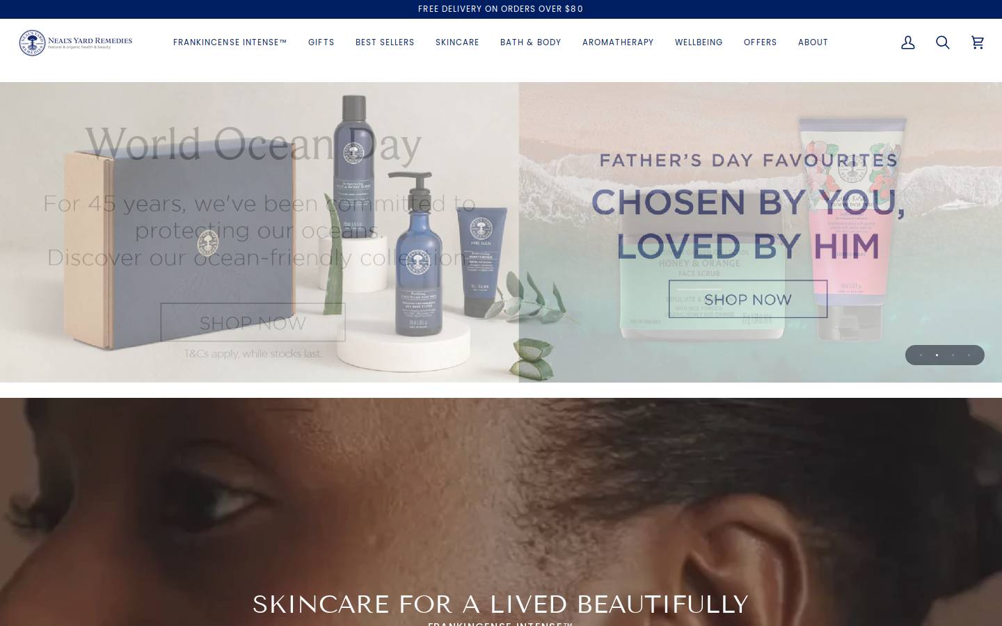Neal's Yard Remedies homepage screenshot