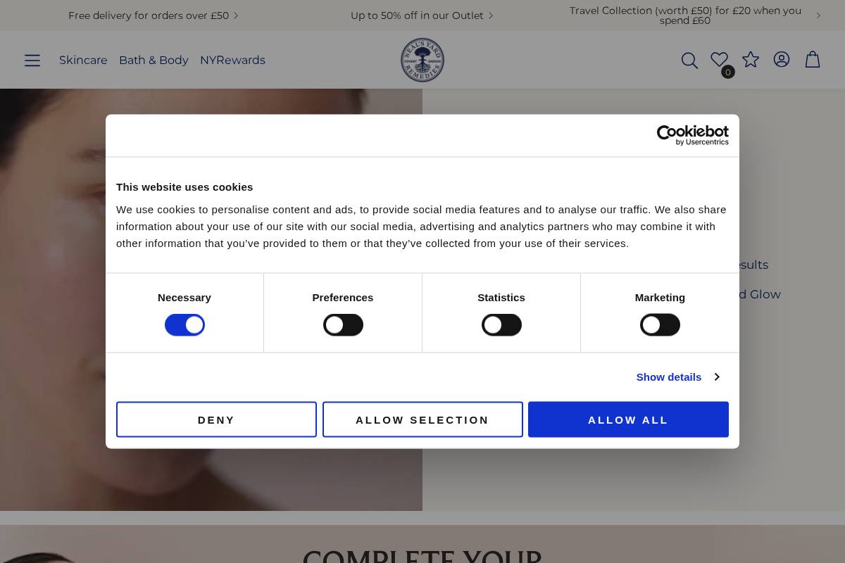 Neal's Yard Remedies homepage screenshot