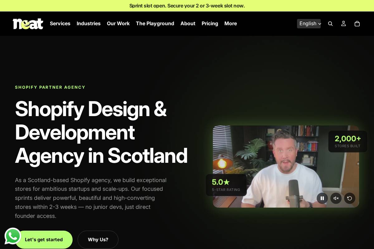 The Neat Company homepage screenshot