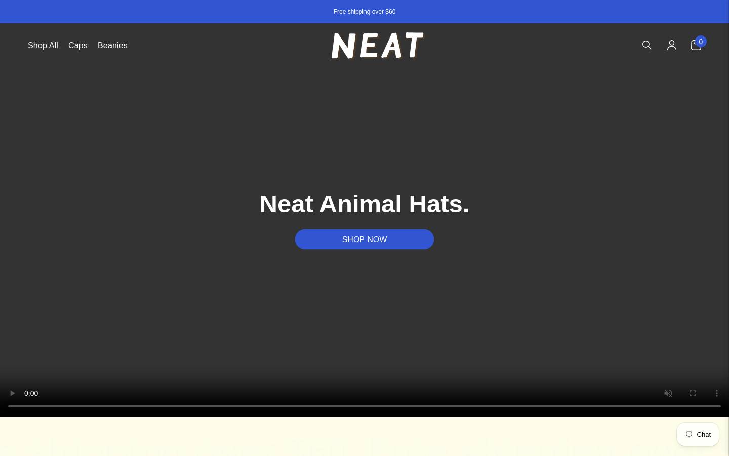 neatanimalhats.com homepage screenshot