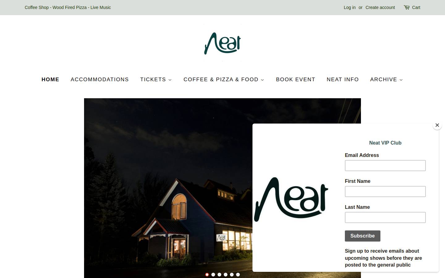 neatmusicandcoffee.ca homepage screenshot