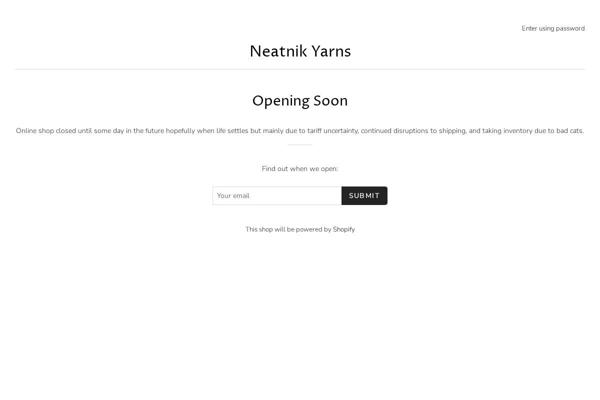 neatnikyarns.com homepage screenshot