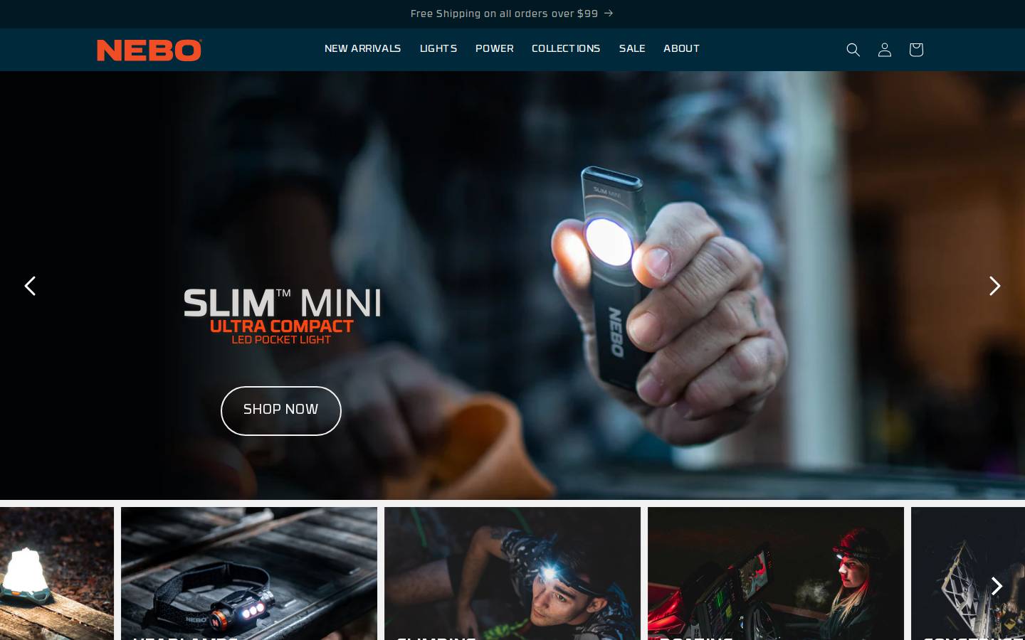 Nebo Tools homepage screenshot