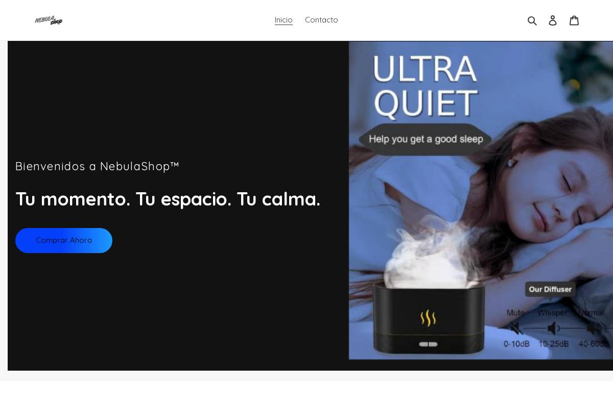 nebulashop.es homepage screenshot