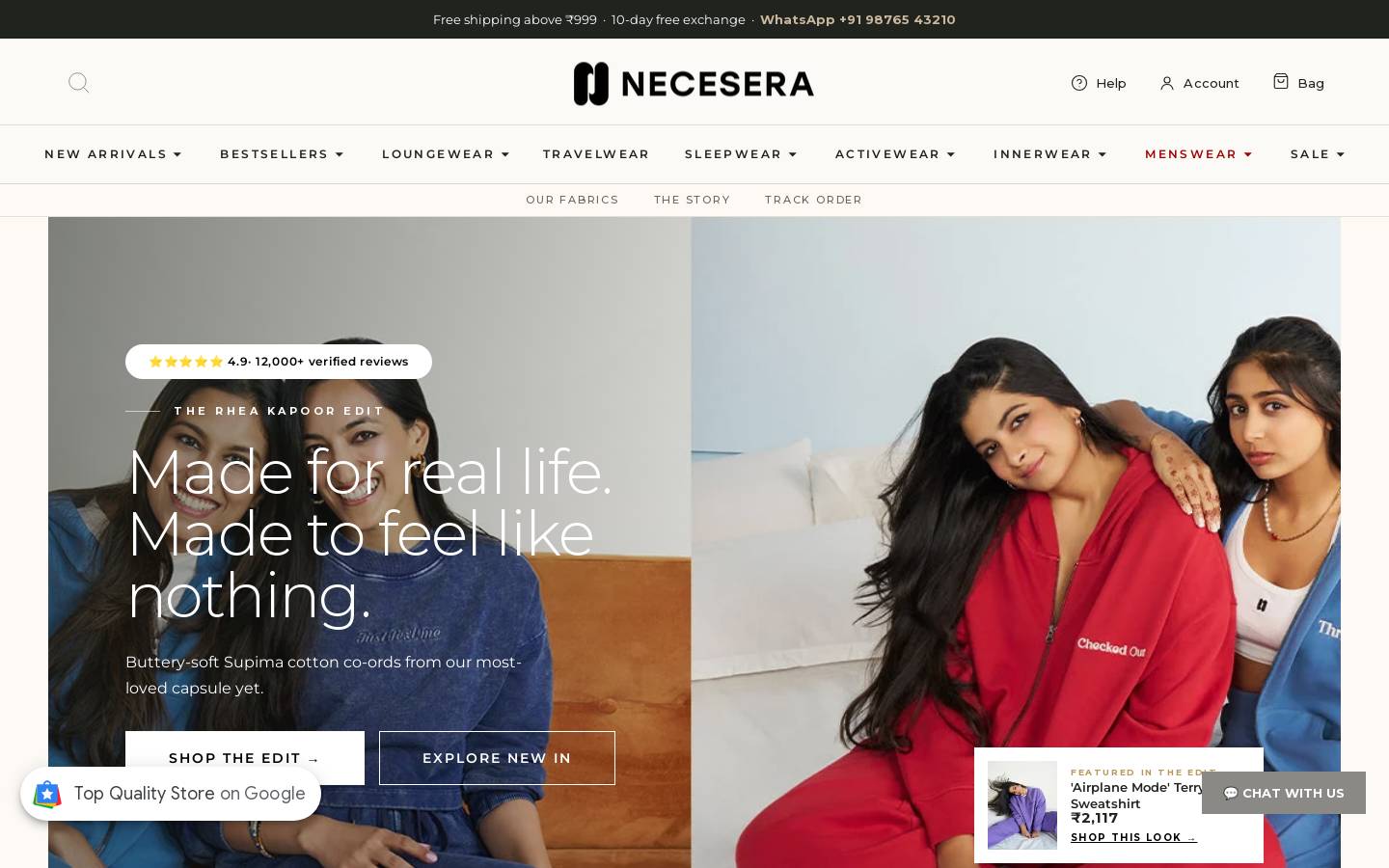 necesera.com homepage screenshot