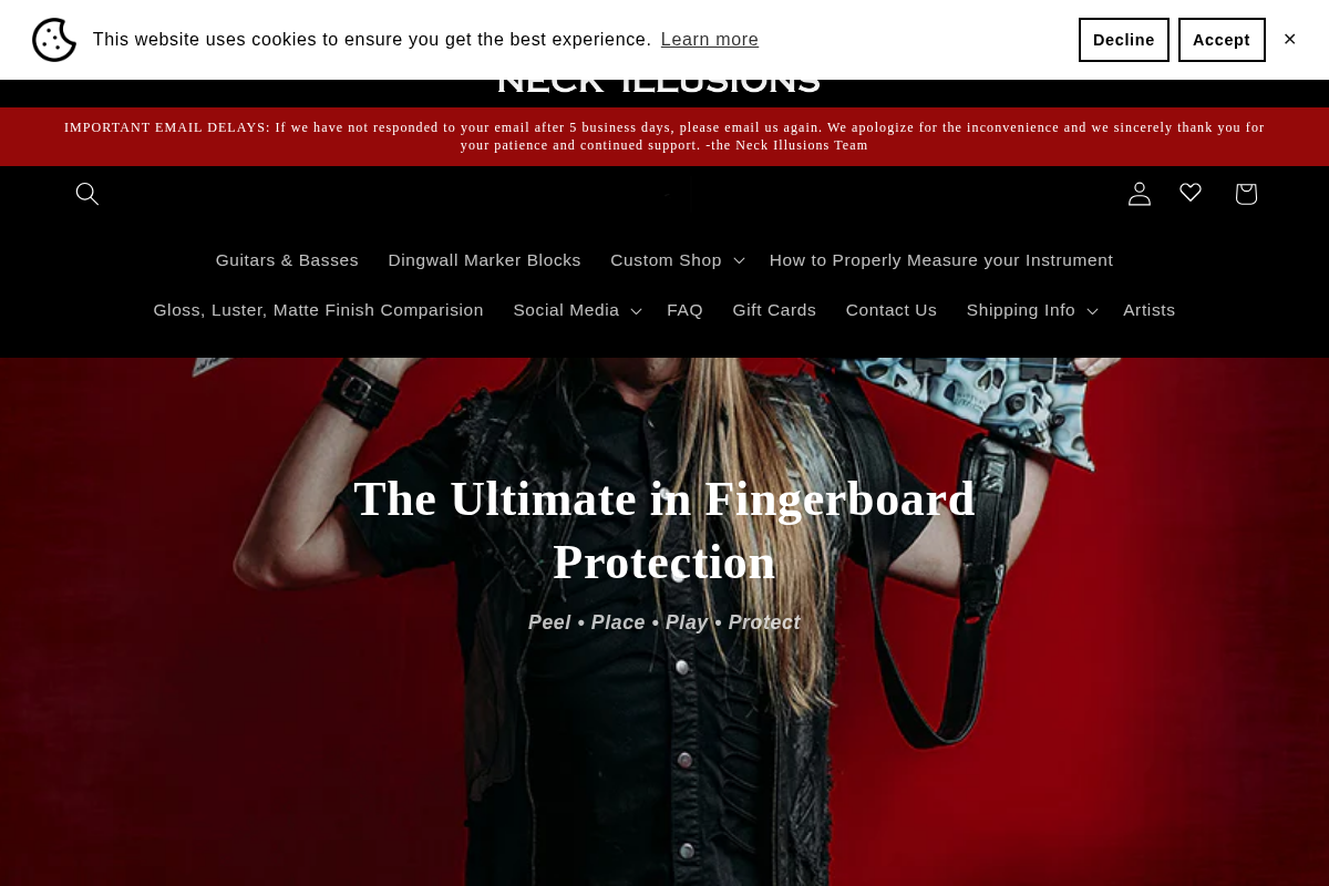 Neck Illusions homepage screenshot