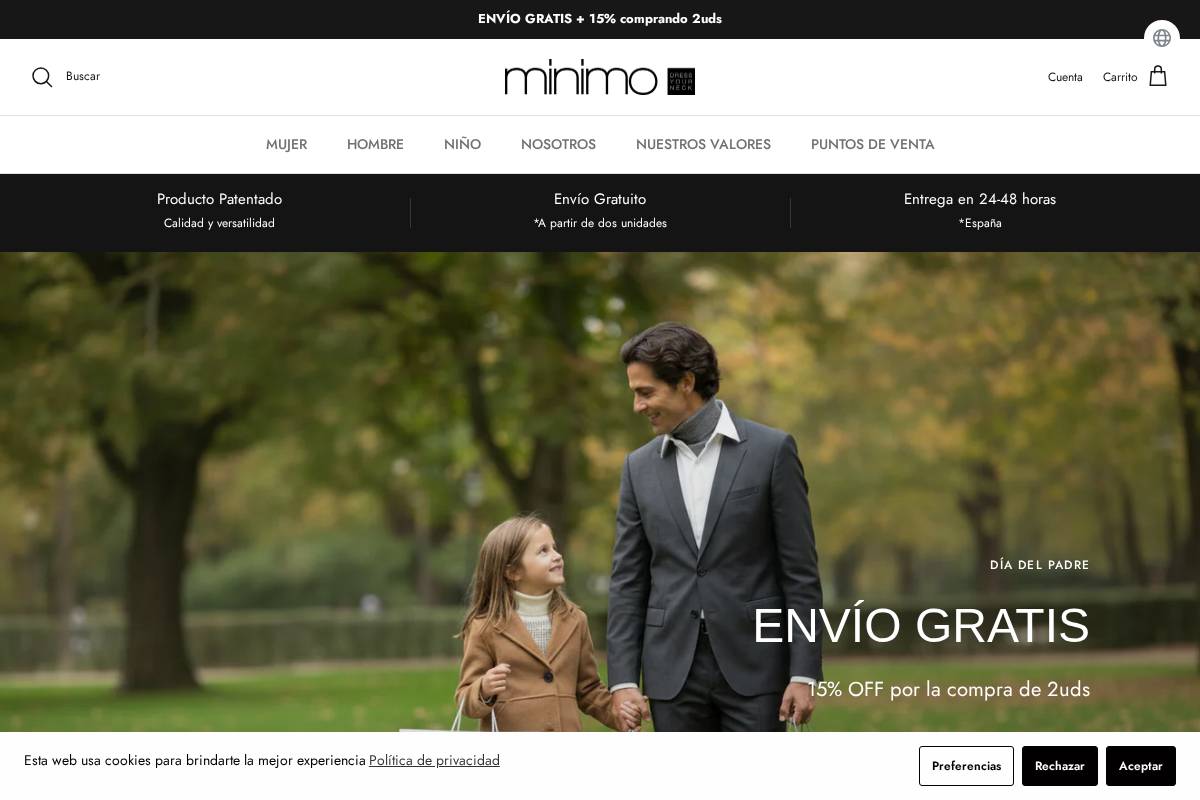 neckminimo.com homepage screenshot