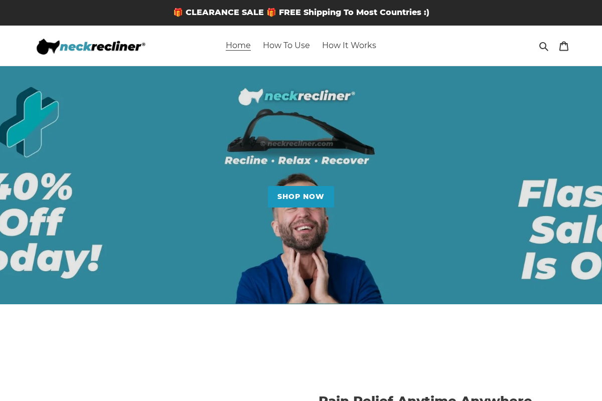 neckrecliner.com homepage screenshot