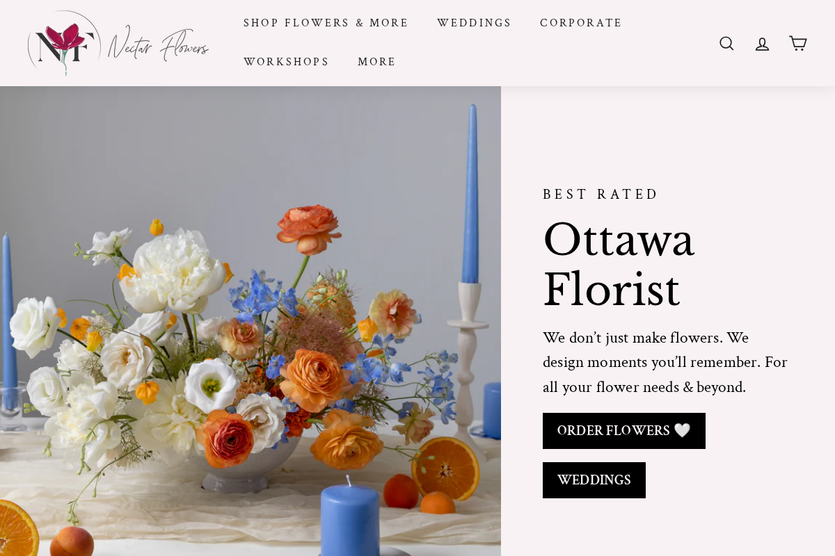 nectarflowersottawa.ca homepage screenshot