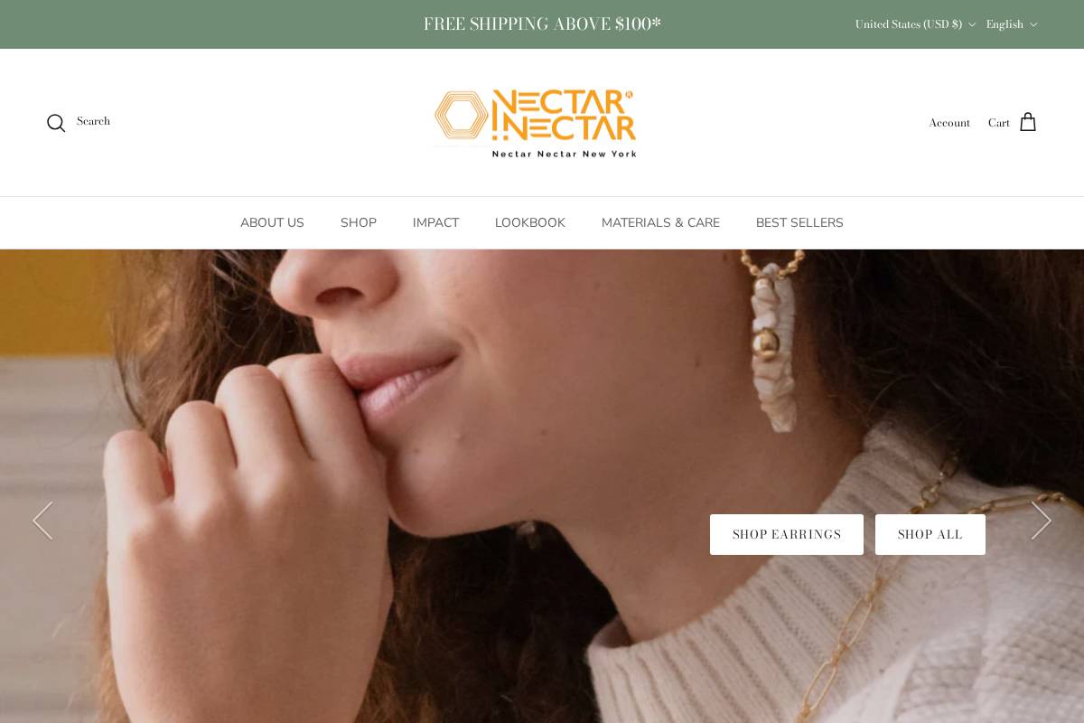 Nectar Nectar NYC homepage screenshot