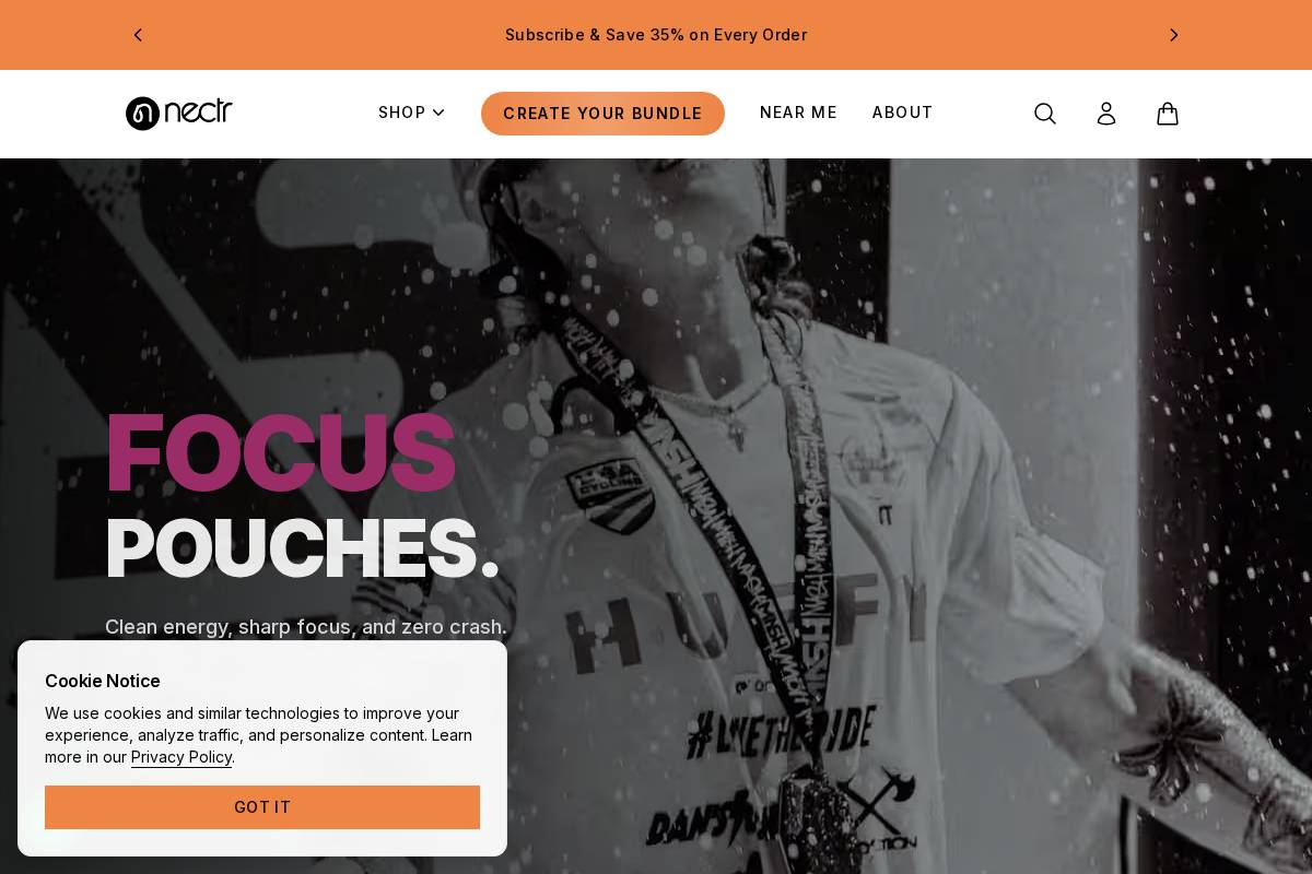 Nectr homepage screenshot