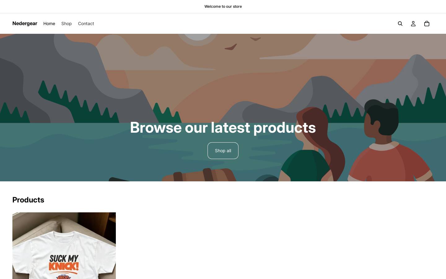 Nedergear homepage screenshot