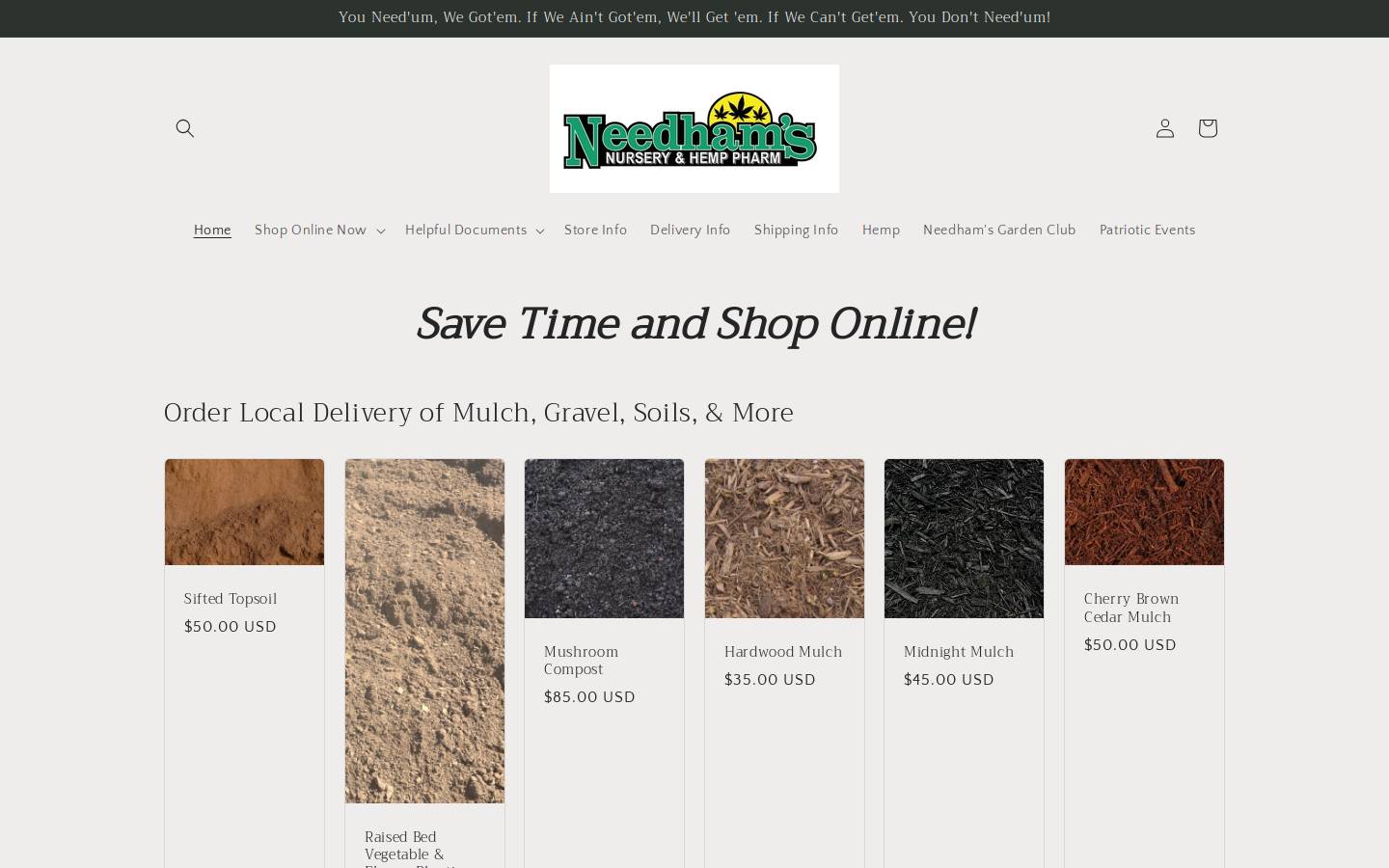 needhamsnursery.com homepage screenshot
