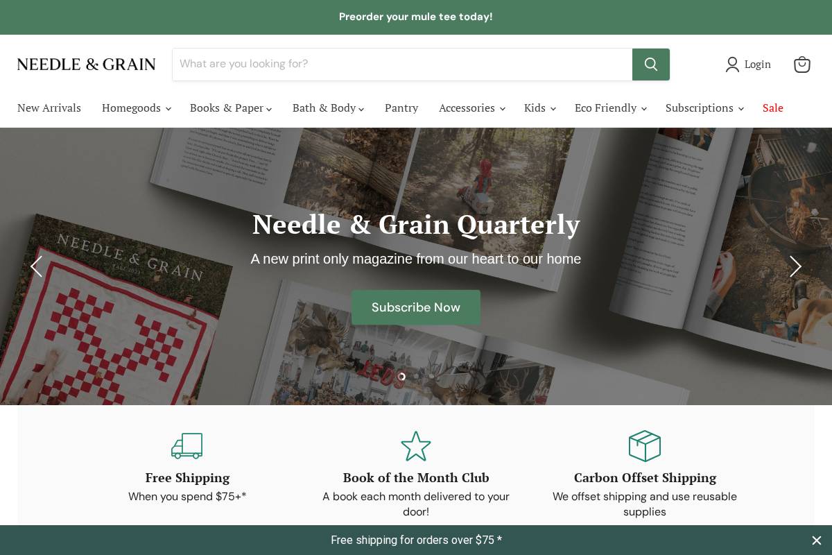 needleandgrain.com homepage screenshot