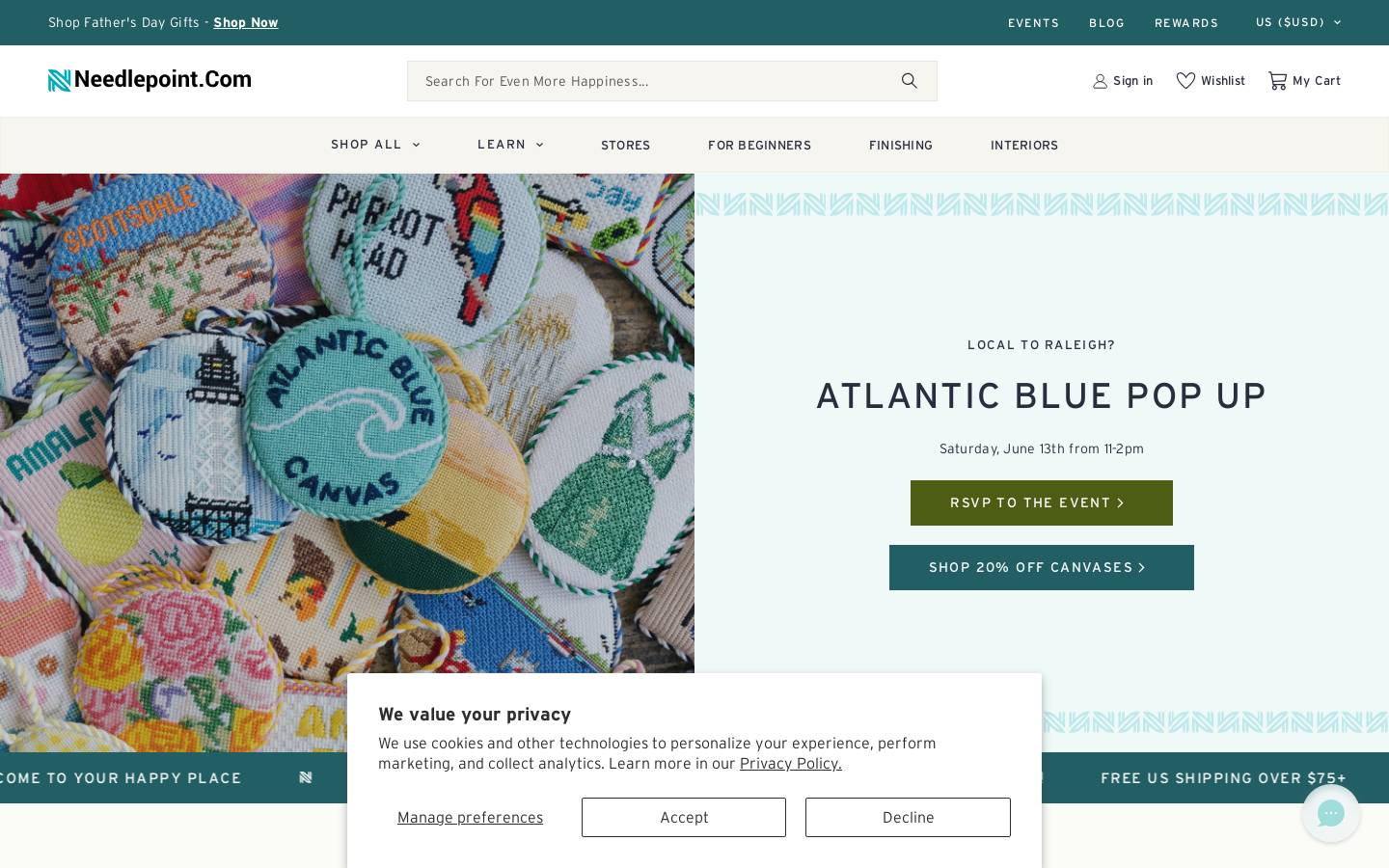 needlepoint.com homepage screenshot
