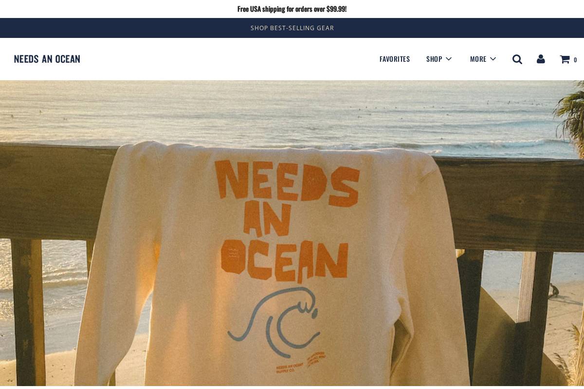 needsanocean.com homepage screenshot