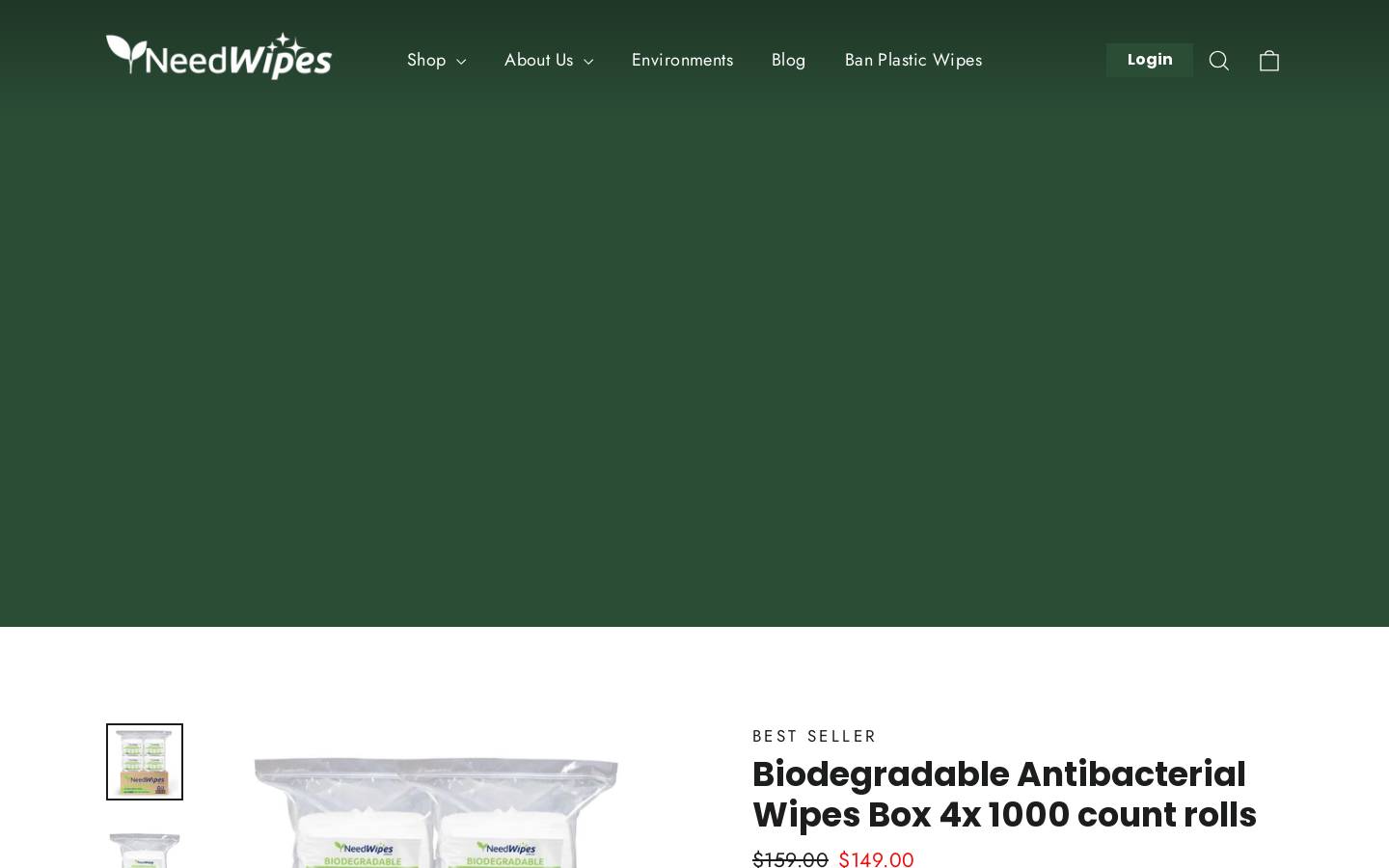 Needwipes homepage screenshot