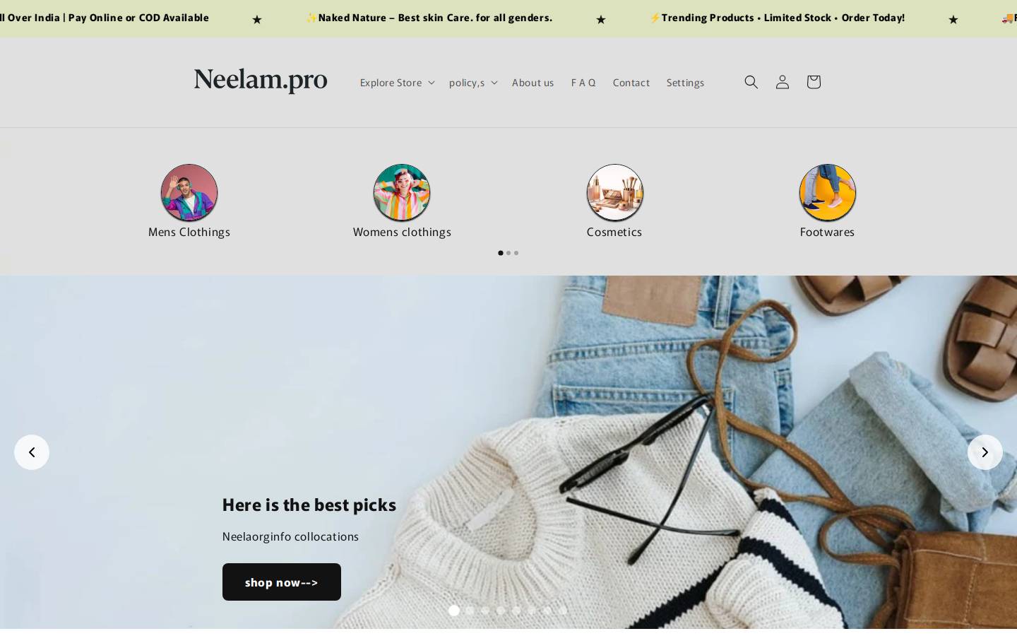 neelam.pro homepage screenshot