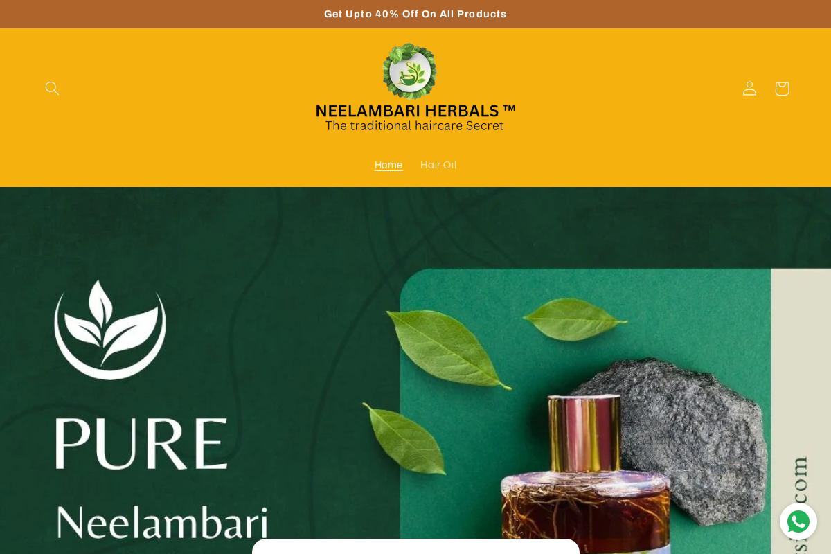 Neelambari homepage screenshot
