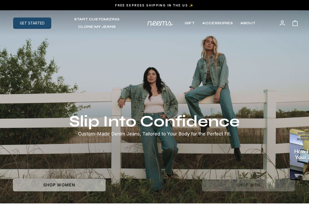 Neems homepage screenshot