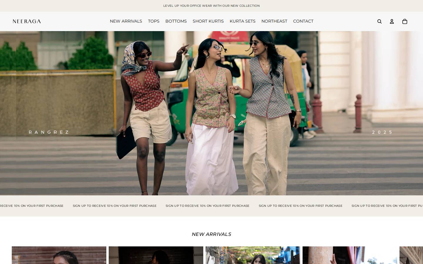 neeraga.com homepage screenshot