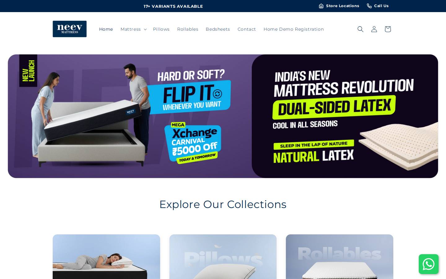 neevmattress.com homepage screenshot
