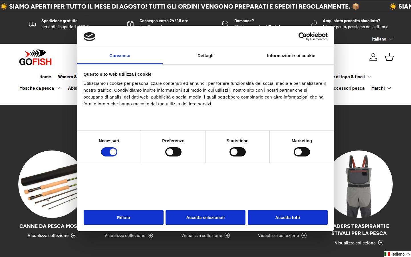 Go-Fish Angelshop Kastelbell homepage screenshot
