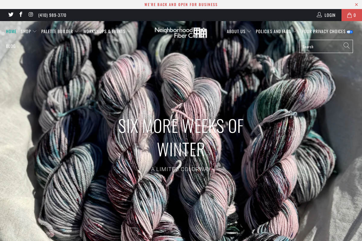 Neighborhood Fiber Co. homepage screenshot