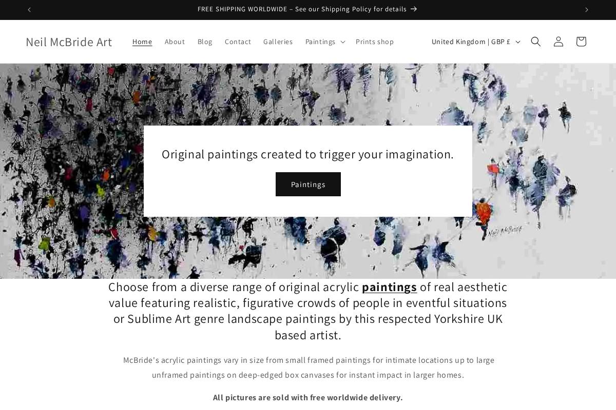 neilmcbrideart.co.uk homepage screenshot