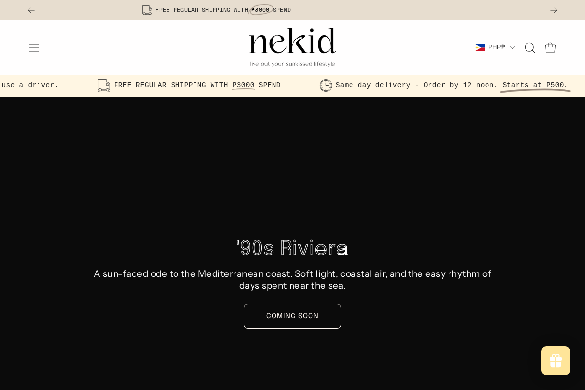 Nekid Swimwear homepage screenshot