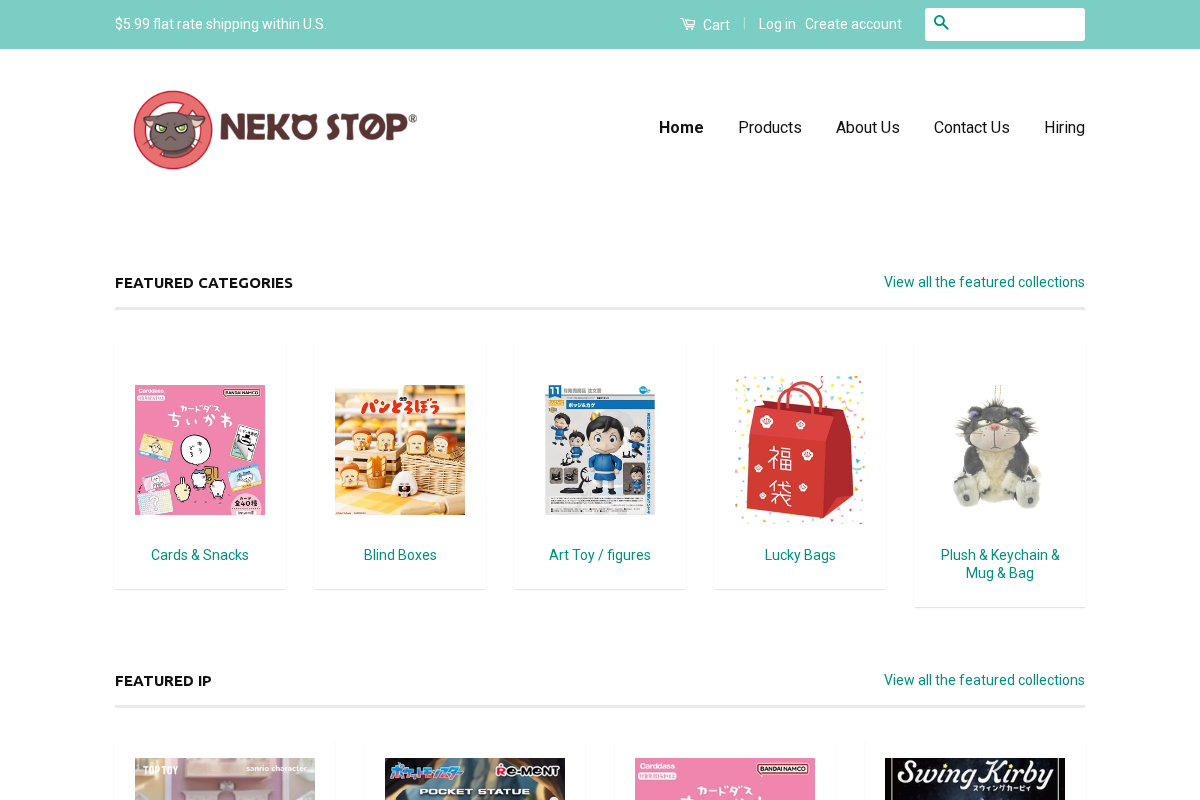 Nekostop homepage screenshot