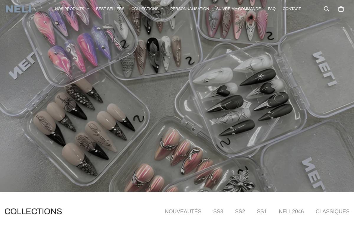NELI PRESS-ON NAILS homepage screenshot