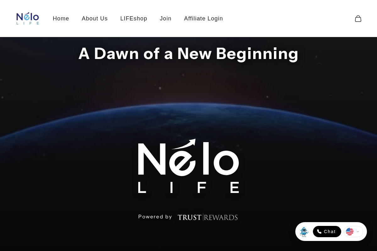 Nelo Life homepage screenshot