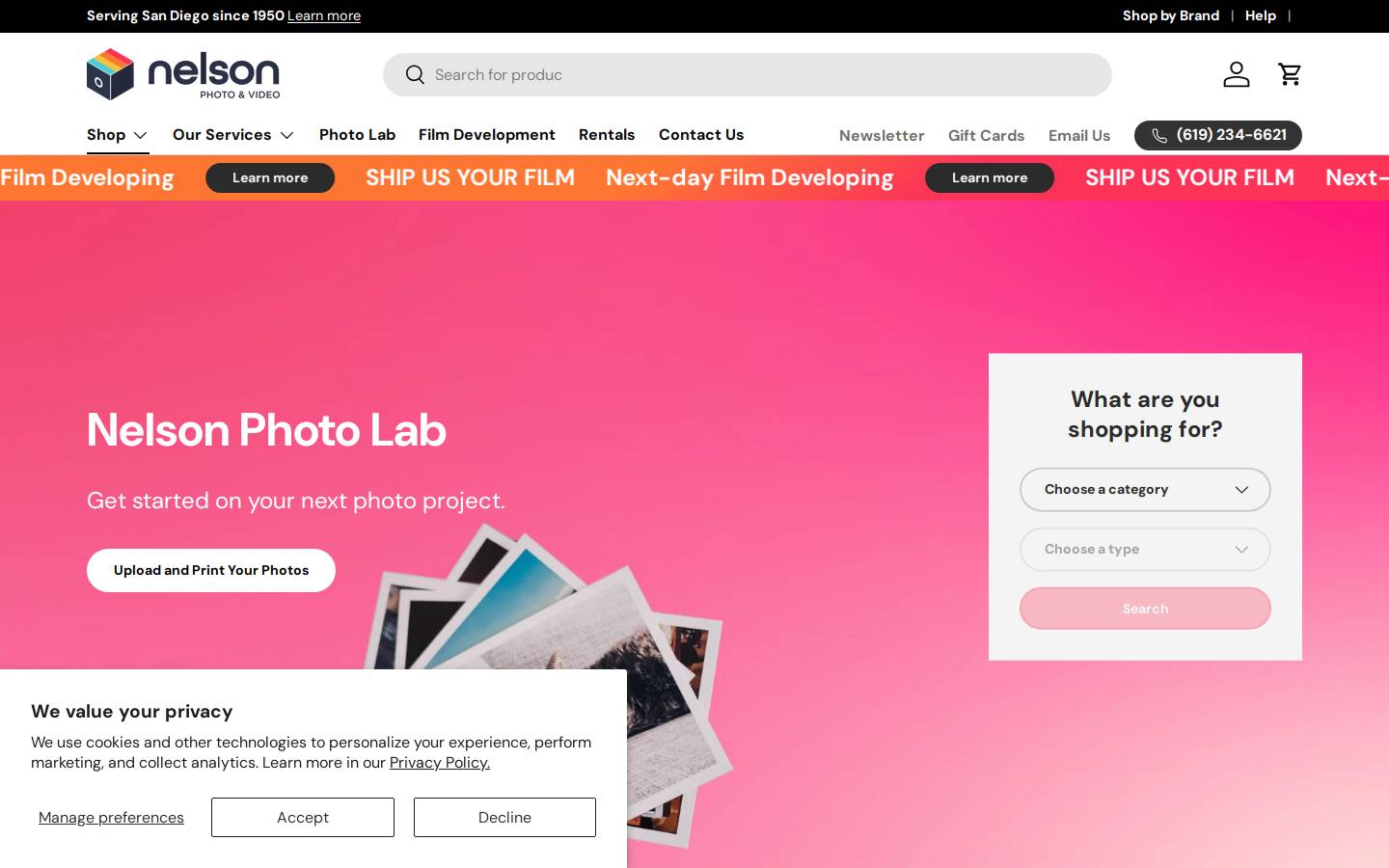 nelsonphotoandvideo.com homepage screenshot