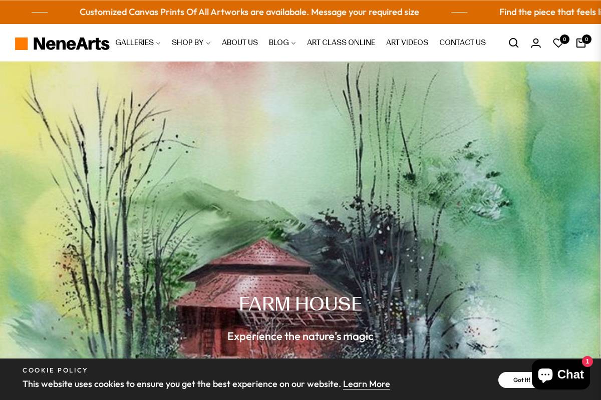 nenearts.in homepage screenshot