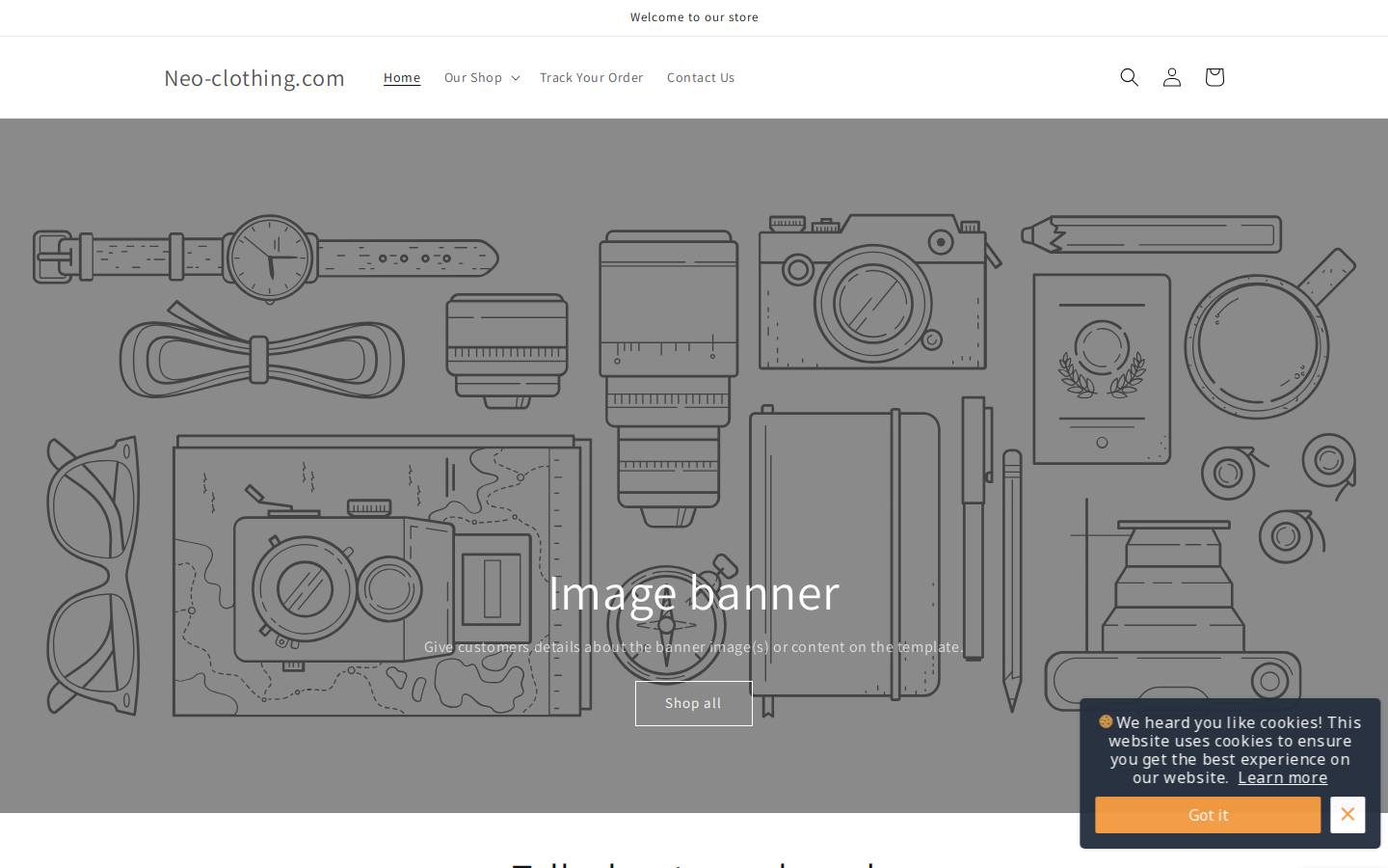 neo-clothing.com homepage screenshot