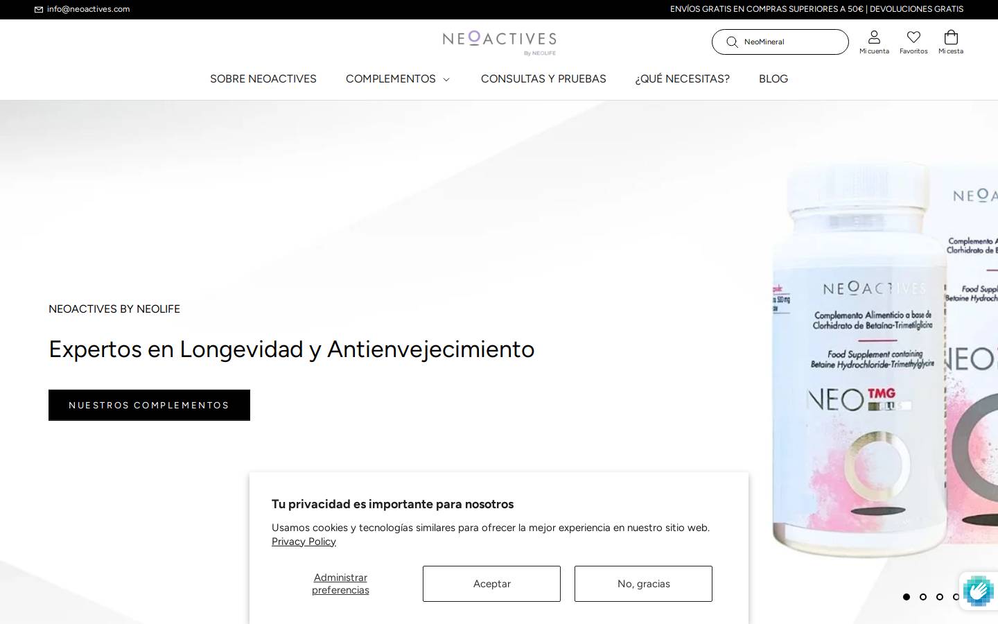 neoactives.com homepage screenshot