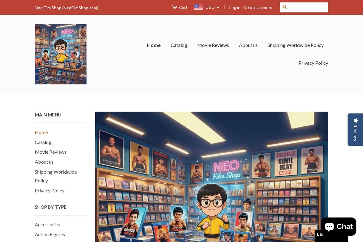 Neo Film Shop homepage screenshot