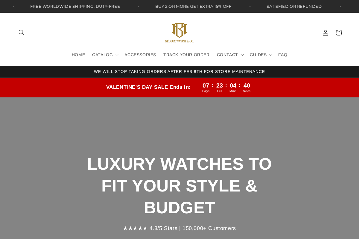 NeoLux Watch & Co. homepage screenshot